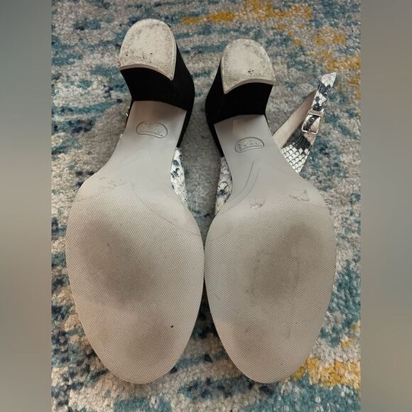 Gadea by Lodi Slingback Block Heels Peep Toe Snakeskin 11 - Picture 5 of 7